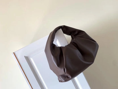 Casual Fashion Folds Cloud Bag Large Capacity Handbags Female Purses Split Leather Solid Simple Portable Lady Bolsos 2024 New