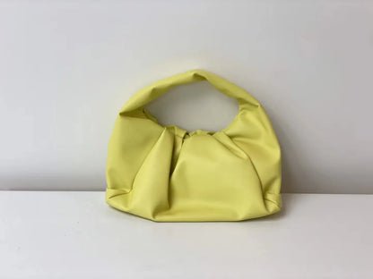 Casual Fashion Folds Cloud Bag Large Capacity Handbags Female Purses Split Leather Solid Simple Portable Lady Bolsos 2024 New