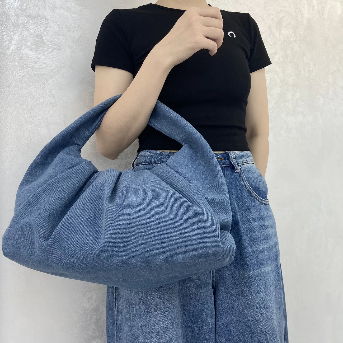 Casual Fashion Folds Cloud Bag Large Capacity Handbags Female Purses Split Leather Solid Simple Portable Lady Bolsos 2024 New