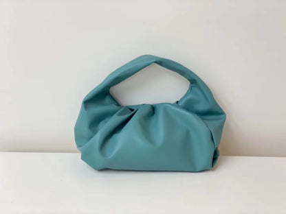 Casual Fashion Folds Cloud Bag Large Capacity Handbags Female Purses Split Leather Solid Simple Portable Lady Bolsos 2024 New
