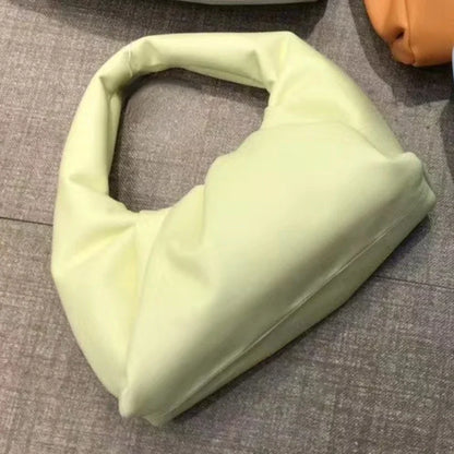 Casual Fashion Folds Cloud Bag Large Capacity Handbags Female Purses Split Leather Solid Simple Portable Lady Bolsos 2024 New