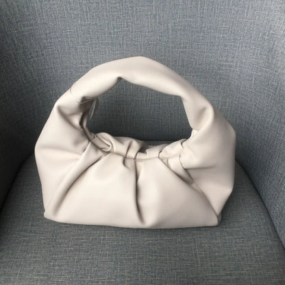 Casual Fashion Folds Cloud Bag Large Capacity Handbags Female Purses Split Leather Solid Simple Portable Lady Bolsos 2024 New