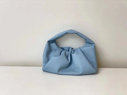 Casual Fashion Folds Cloud Bag Large Capacity Handbags Female Purses Split Leather Solid Simple Portable Lady Bolsos 2024 New