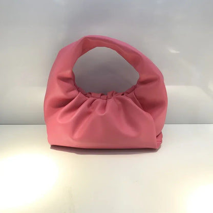 Casual Fashion Folds Cloud Bag Large Capacity Handbags Female Purses Split Leather Solid Simple Portable Lady Bolsos 2024 New