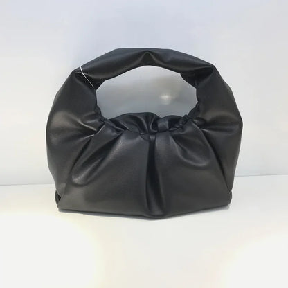Casual Fashion Folds Cloud Bag Large Capacity Handbags Female Purses Split Leather Solid Simple Portable Lady Bolsos 2024 New