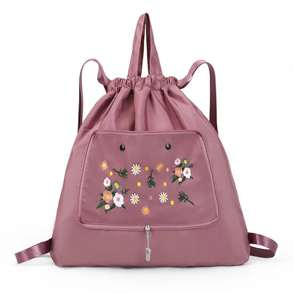 Casual Foldable Backpack for Women 2022 Fashion Embroidery Large Capacity Female Bagpack Light Weight Outdoor Shopper Rucksacks