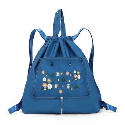 Casual Foldable Backpack for Women 2022 Fashion Embroidery Large Capacity Female Bagpack Light Weight Outdoor Shopper Rucksacks