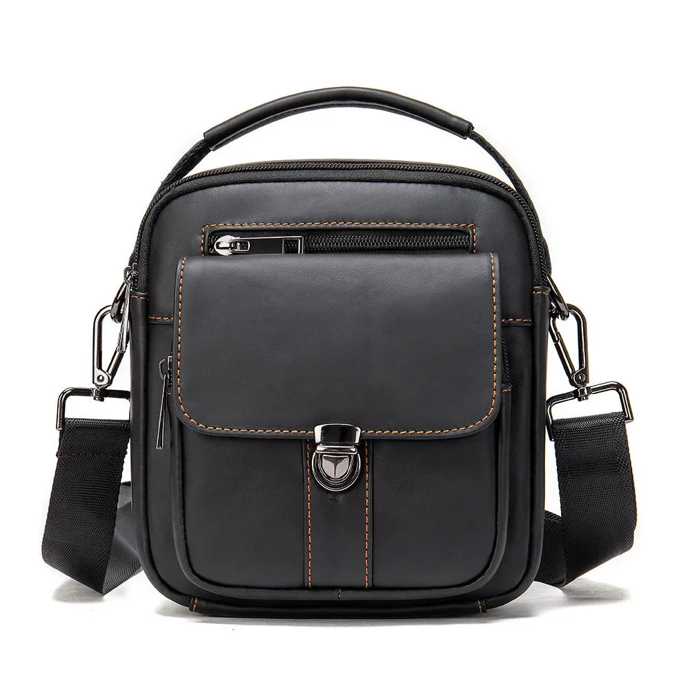 Casual Genuine Leather Men's Crossbody Vintage Cowhide Male Shoulder Messenger Bag Fashion Man Handbag