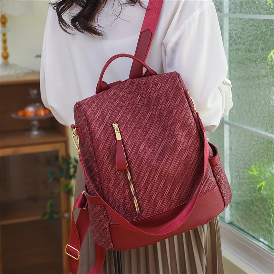 Casual Leather Women Backpacks Ladies Bagpack Large Capacity School BookBags for Teenager Girl Fashion Travel Rucksack Bookpack