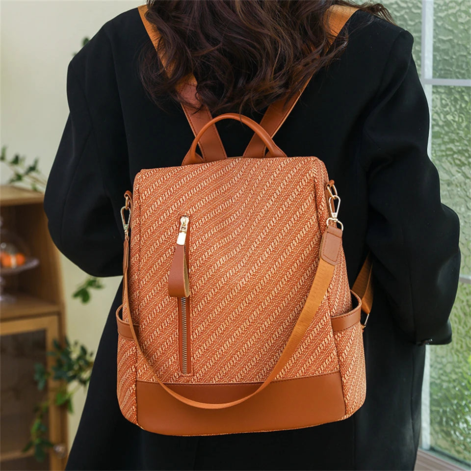 Casual Leather Women Backpacks Ladies Bagpack Large Capacity School BookBags for Teenager Girl Fashion Travel Rucksack Bookpack