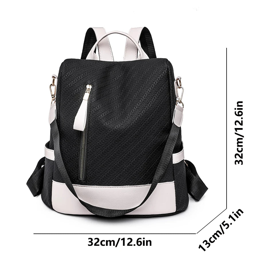Casual Leather Women Backpacks Ladies Bagpack Large Capacity School BookBags for Teenager Girl Fashion Travel Rucksack Bookpack