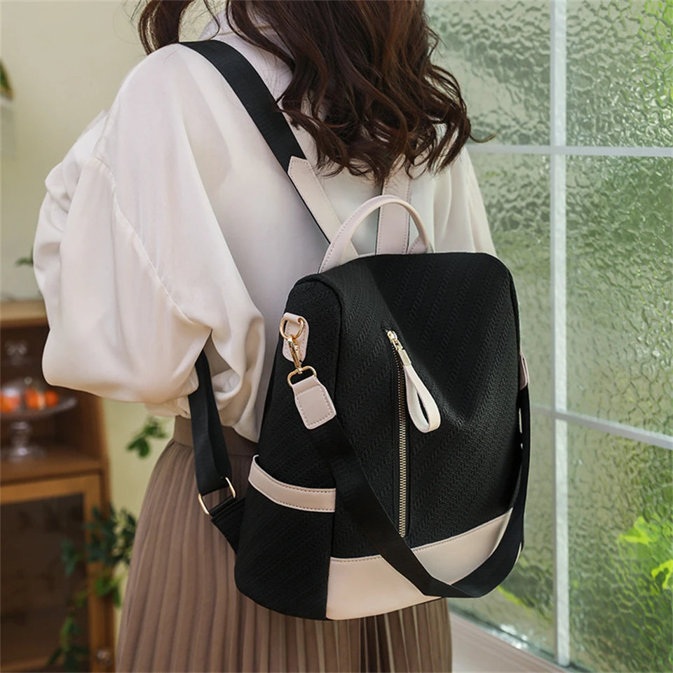 Casual Leather Women Backpacks Ladies Bagpack Large Capacity School BookBags for Teenager Girl Fashion Travel Rucksack Bookpack