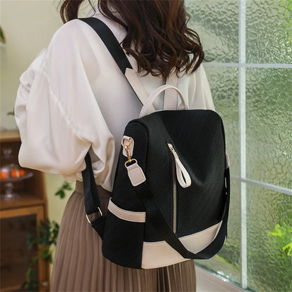 Casual Leather Women Backpacks Ladies Bagpack Large Capacity School BookBags for Teenager Girl Fashion Travel Rucksack Bookpack