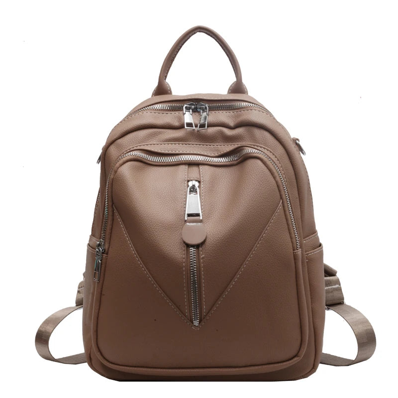 Casual Leather Women Backpacks Ladies Bagpack Large Capacity School BookBags for Teenager Girls Fashion Designer Travel Rucksack