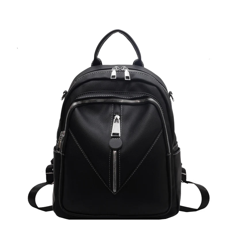 Casual Leather Women Backpacks Ladies Bagpack Large Capacity School BookBags for Teenager Girls Fashion Designer Travel Rucksack