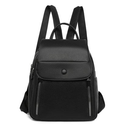Casual Leather Women Backpacks Ladies Bagpack Large Capacity School BookBags for Teenager Girls Fashion Pendant Travel Rucksack