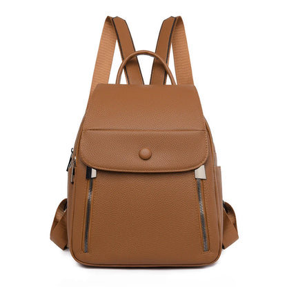 Casual Leather Women Backpacks Ladies Bagpack Large Capacity School BookBags for Teenager Girls Fashion Pendant Travel Rucksack