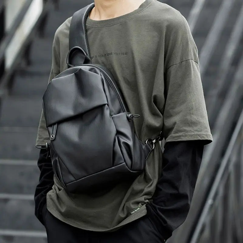 Casual Men Chest Bag New Solid Business Outdoor High Quality Shoulder Bag Oxford Waterproof Multilayer Fashionable Small Satche