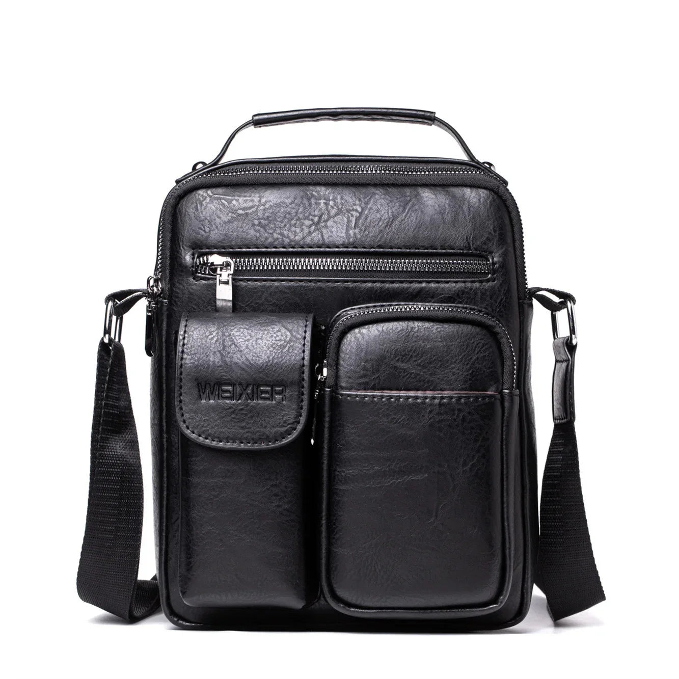 Casual Men Leather Shoulder Vintage Crossbody s Vertical Tote Man Handbag High Capacity Male Messenger Bags