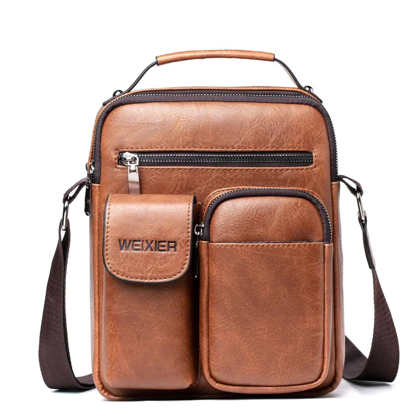 Casual Men Leather Shoulder Vintage Crossbody s Vertical Tote Man Handbag High Capacity Male Messenger Bags