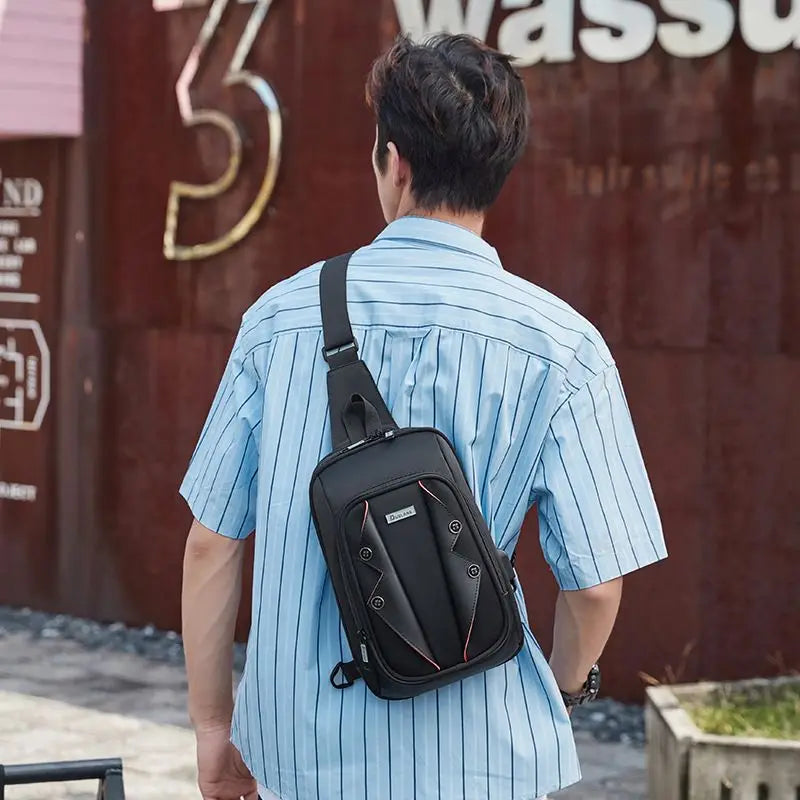 Casual Men's Chest Bags Business Shoulder Bag Messenger Bag Nylon Canvas Fashion Waist Bag Outdoor Sports Man Shoulder Bag