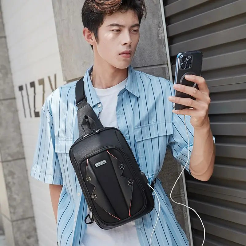 Casual Men's Chest Bags Business Shoulder Bag Messenger Bag Nylon Canvas Fashion Waist Bag Outdoor Sports Man Shoulder Bag