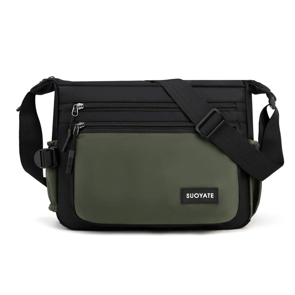 Casual Men's Crossbody Bags Shoulder Bag Water-resistent Oxford Travel Messenger Bags Zipper Belt Tote Male