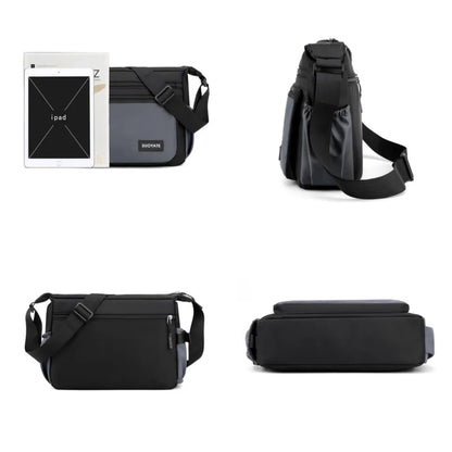 Casual Men's Crossbody Bags Shoulder Bag Water-resistent Oxford Travel Messenger Bags Zipper Belt Tote Male