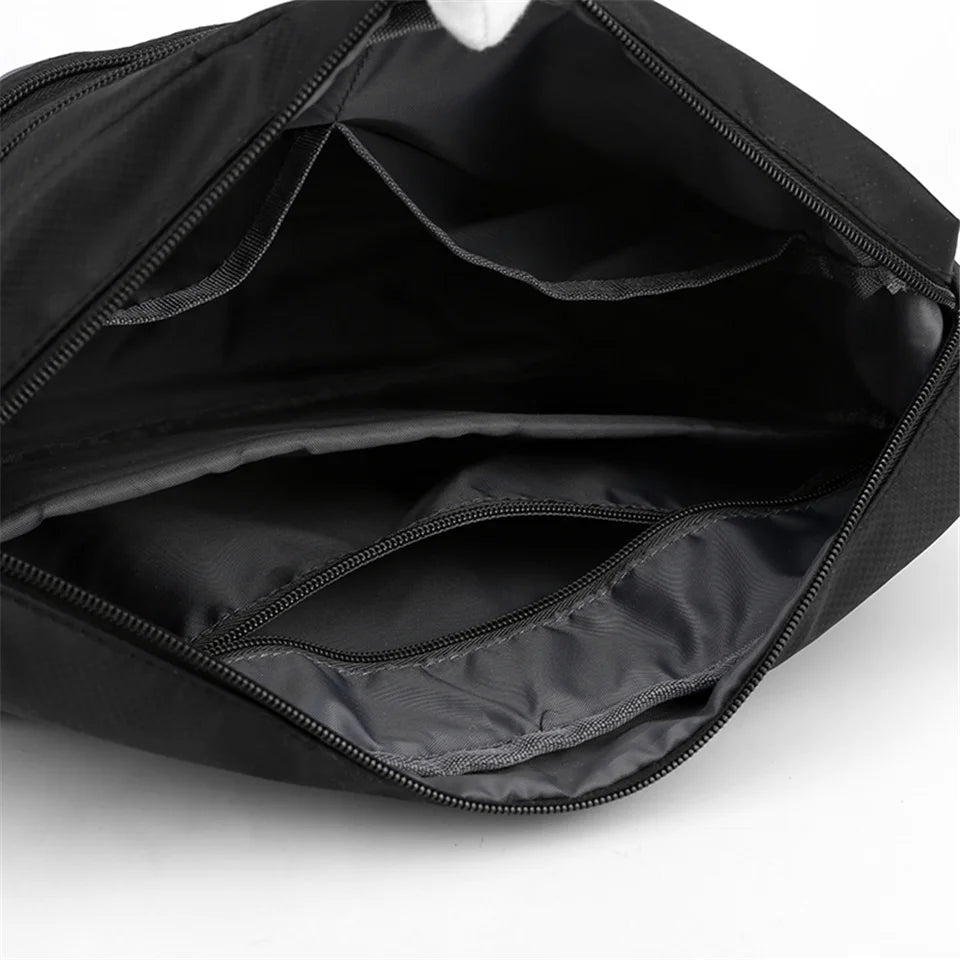 Casual Men's Crossbody Bags Shoulder Bag Water-resistent Oxford Travel Messenger Bags Zipper Belt Tote Male