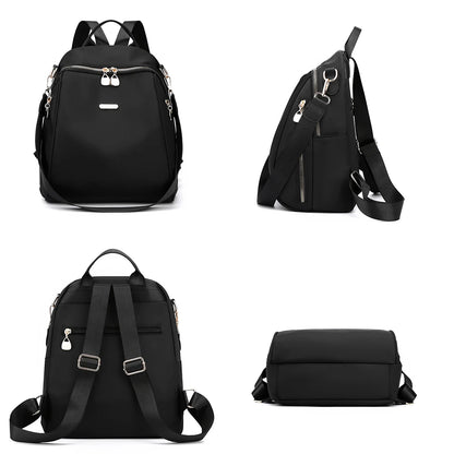Casual Multifunctional Anti-Theft Women's Backpack Fashion Nylon Elephant Tree Printed Large Capacity Travel Shoulder Bag Sac