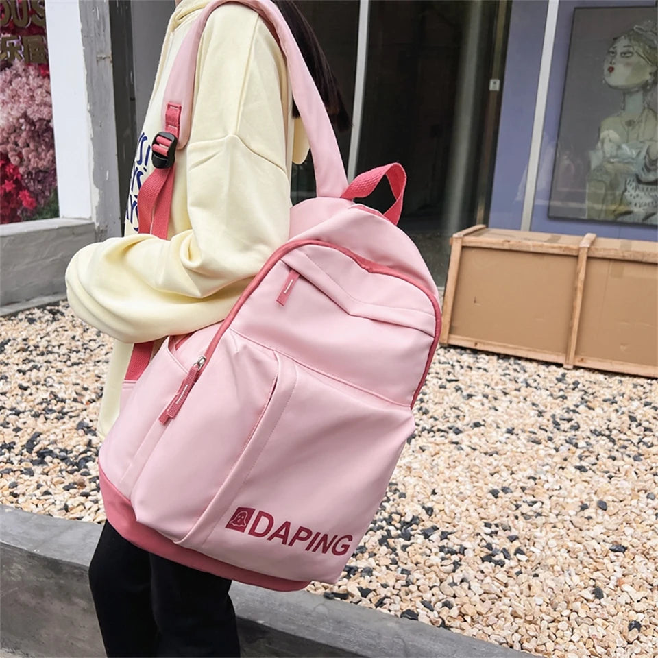 Casual Multifunctional Backpack Ladies Shoulder Bags Large Capacity Travel Bag Nylon Backpacks for School Teenagers Girls Sac