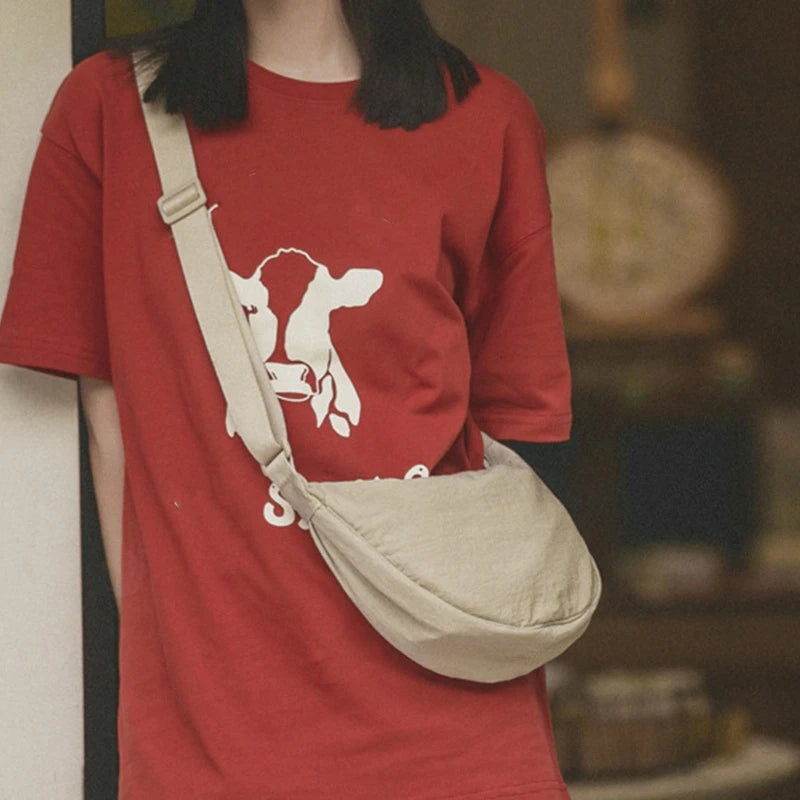 Casual Nylon Hobos Crossbody Bag for Women Girls Tote Chest Boho Beach Bags