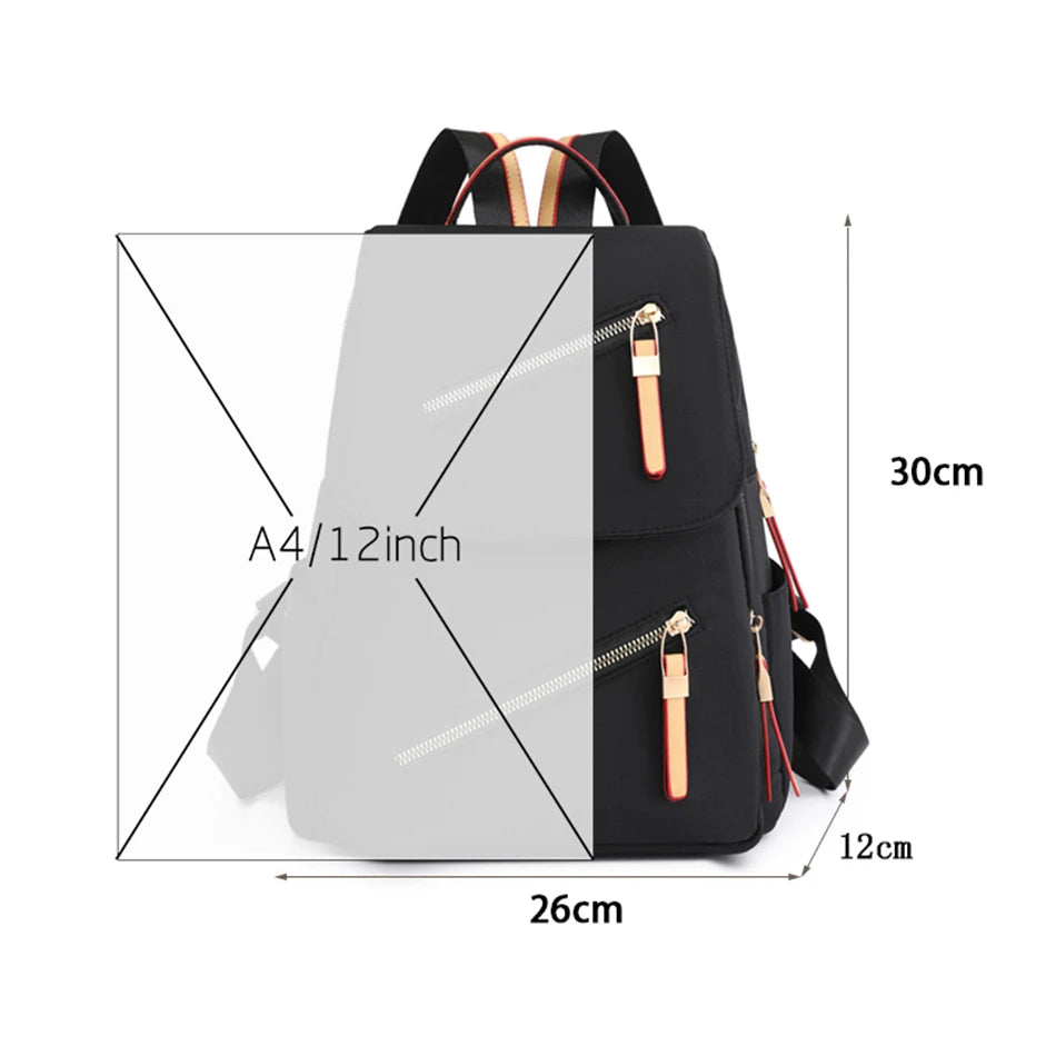 Casual Oxford Women's Backpack High Quality Female Bagpack Large Capacity Fashion Bookbag for Teenagers Girls Ladies Travel Bag