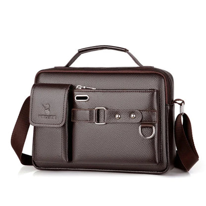 Casual PU Leather Shoulder s Men Briefcase Handbags Laptop Men's Briefcases Office Business Tote Bag 2024