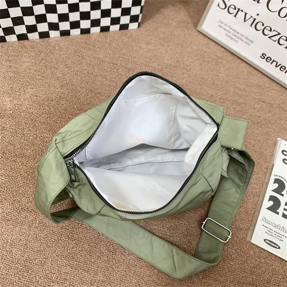Casual Shopping Crossbody Bag Fashion Women Totes Shoulder Bags Female Nylon Solid Color Top-handle Bag for Women 2023