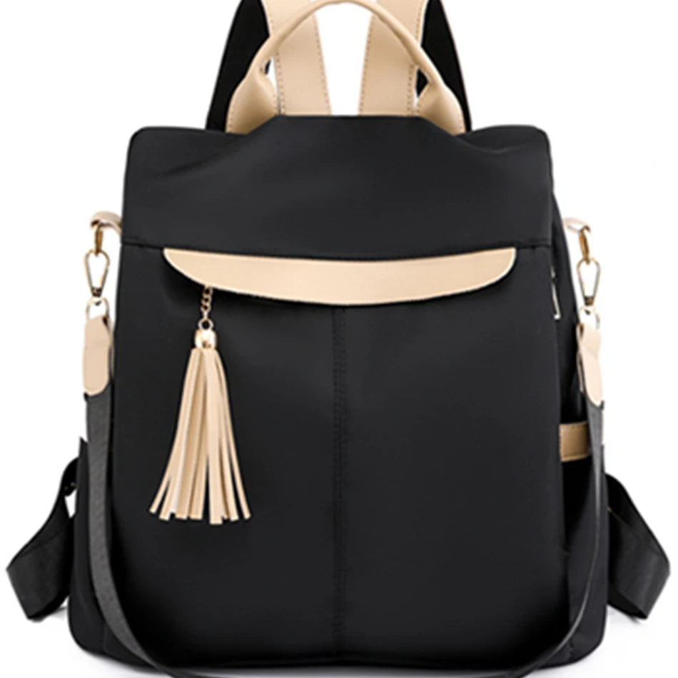 Casual Simple Style Women Multifunctional Anti-theft Backpack Large Capacity  Nylon Shoulder Bag Travel Knapsack School Bookbag