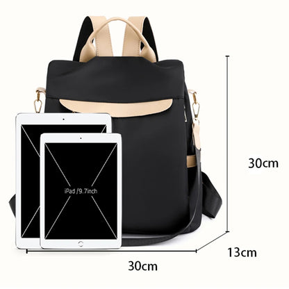 Casual Simple Style Women Multifunctional Anti-theft Backpack Large Capacity  Nylon Shoulder Bag Travel Knapsack School Bookbag
