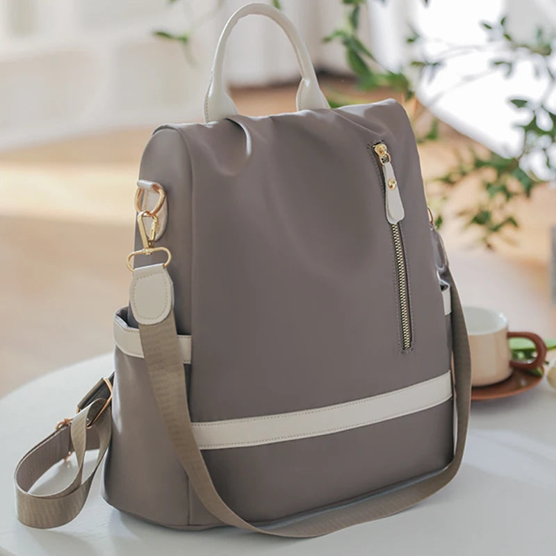 Casual Women Anti-Theft Backpack Female Waterproof Fabric Fashion Simple Shoulder Bags for Lady Campus Style Laptop Backpack