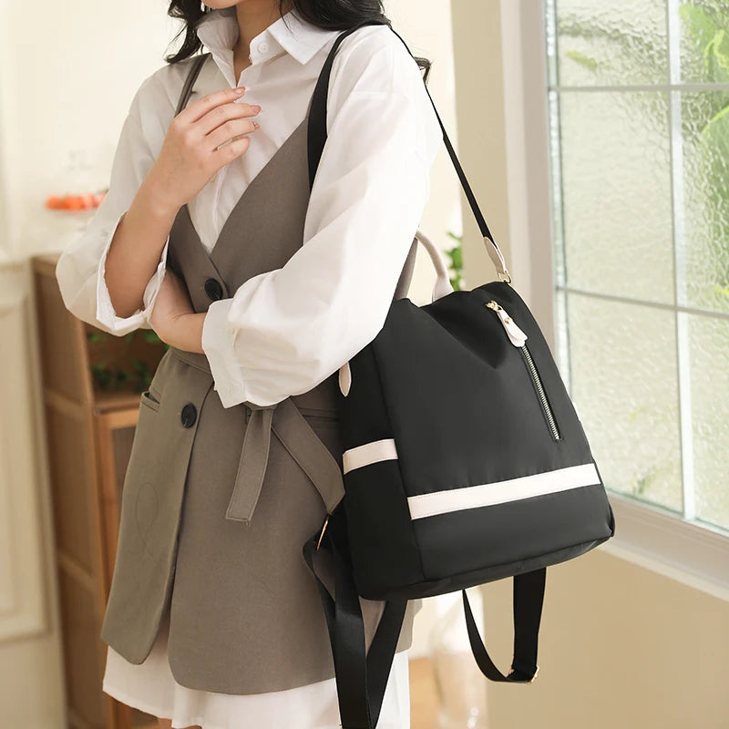 Casual Women Anti-Theft Backpack Female Waterproof Fabric Fashion Simple Shoulder Bags for Lady Campus Style Laptop Backpack