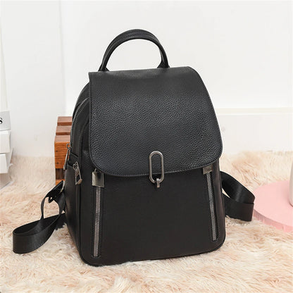 Casual Women Leather Backpack High Quality Bagpack Women School Bags for Teenage Girls Ladies Large Capacity Travel Backpacks