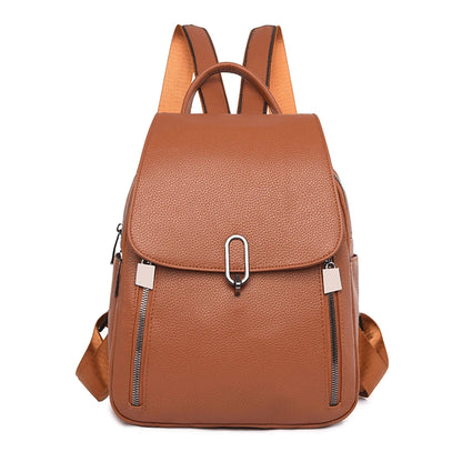 Casual Women Leather Backpack High Quality Bagpack Women School Bags for Teenage Girls Ladies Large Capacity Travel Backpacks