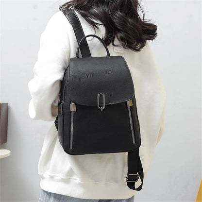 Casual Women Leather Backpack High Quality Bagpack Women School Bags for Teenage Girls Ladies Large Capacity Travel Backpacks