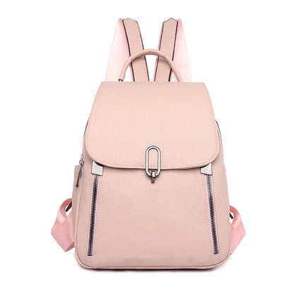 Casual Women Leather Backpack High Quality Bagpack Women School Bags for Teenage Girls Ladies Large Capacity Travel Backpacks