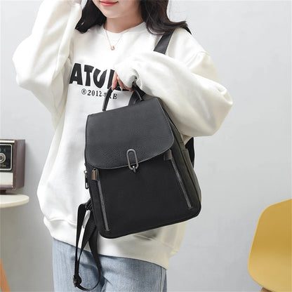 Casual Women Leather Backpack High Quality Bagpack Women School Bags for Teenage Girls Ladies Large Capacity Travel Backpacks
