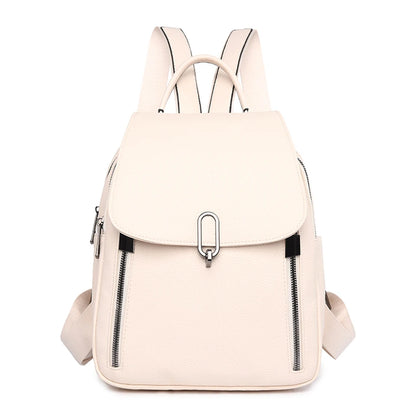 Casual Women Leather Backpack High Quality Bagpack Women School Bags for Teenage Girls Ladies Large Capacity Travel Backpacks