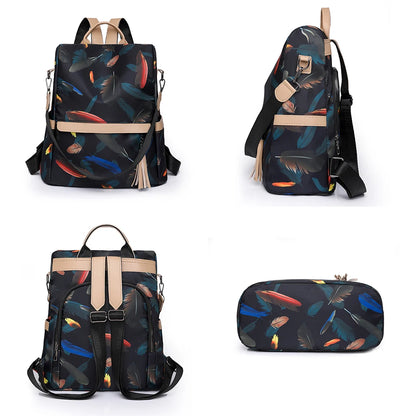 Casual Women Oxford Backpack Anti-theft Bookbag College Wind Ladies Large Capacity Knapsack Handle Bag Ladies Rucksack Mochilas