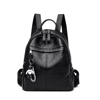 Casual Women Soft Leather Backpack Designer High Quality Solid Shoulder Bag for Women 2020 Backpacks for School Teenagers Girls