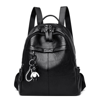 Casual Women Soft Leather Backpack Designer High Quality Solid Shoulder Bag for Women 2020 Backpacks for School Teenagers Girls