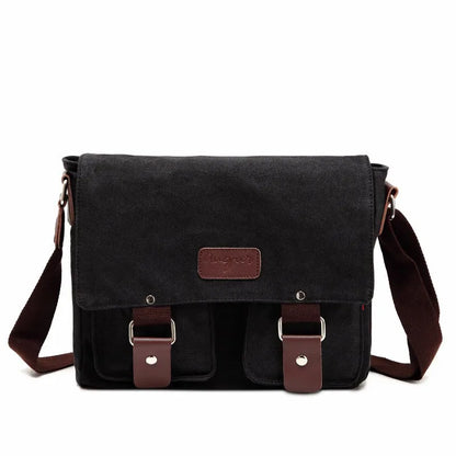 Casual canvas bag vintage bag men's shoulder bag horizontal men's and women's cross-body bag
