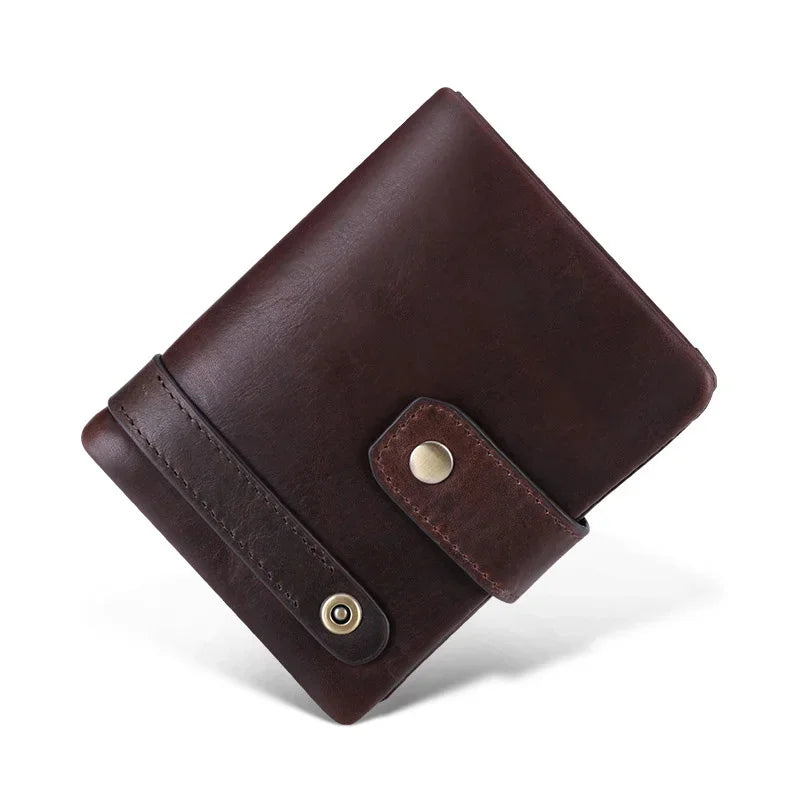 Casual fashion leather rfid anti-theft men multi-card short style hand purse small men's wallet